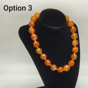 Round Faceted Agate Necklace